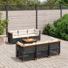 vidaXL Garden Sofa Set Black, Cream White