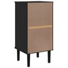 vidaXL Bedside Cabinet Black Solid pine wood, Poly rattan 31.5 in