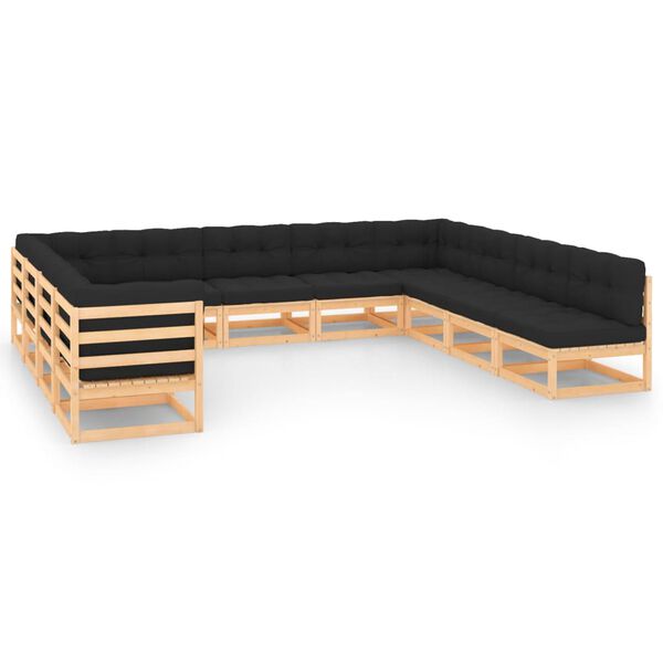 vidaXL Garden Lounge Set Anthracite Solid pine wood Large Modular