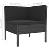 vidaXL Garden Lounge Set Black PE rattan, powder-coated steel, polyester