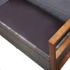 vidaXL Storage Bench 45.3" Poly Rattan and Solid Acacia Wood Gray