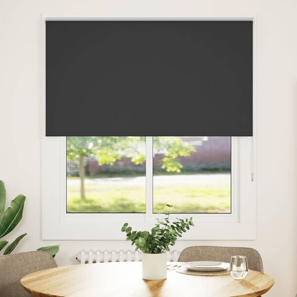 vidaXL Roller Blind Black Polyester 47.2 x 51.2 in Rollable