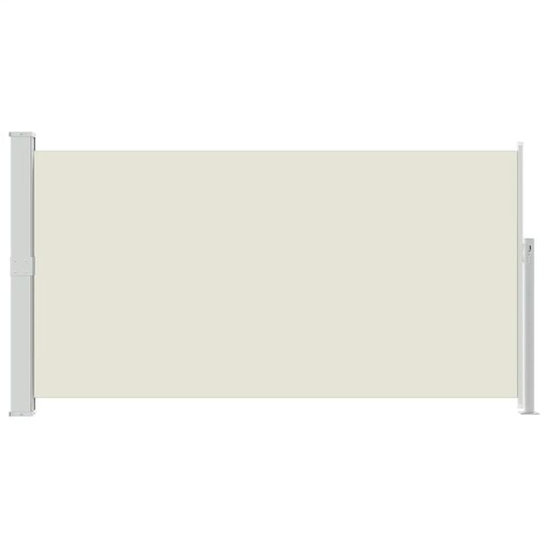 vidaXL Side Awning Cream fabric with grey steel cover