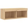 vidaXL TV Wall Unit Sonoma Oak Engineered Wood, Glass Medium
