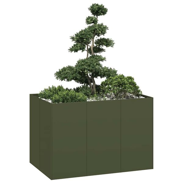 vidaXL Planter Olive Green Cold-rolled Steel Large Decorative Inlays