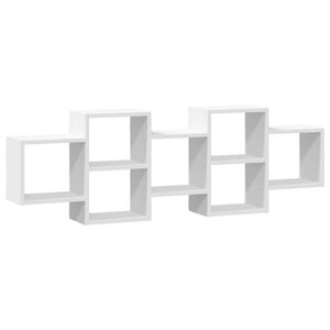 vidaXL Wall Shelf White Engineered wood Medium Wall Shelf Rectangular