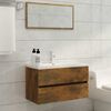 vidaXL Bathroom Furniture Set Smoked oak Engineered wood Medium