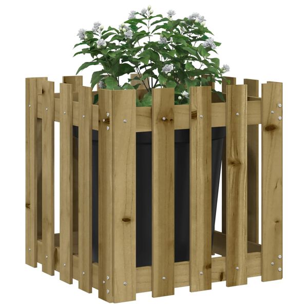vidaXL Garden Planter Brown Impregnated pine wood Medium