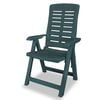 vidaXL Garden Chair Set of 6 Green Plastic Standard Foldable