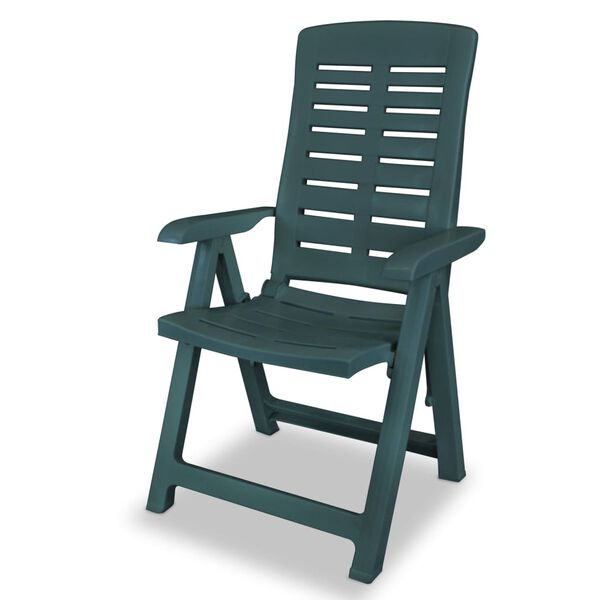 vidaXL Garden Chair Set of 6 Green Plastic Standard Foldable