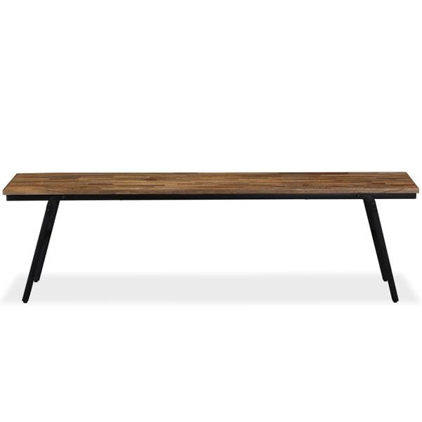 vidaXL Bench Teak Reclaimed Teak and Steel 63.0 x 13.8 x 17.7 in