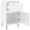 vidaXL Bedside Cabinet High gloss white Engineered wood Medium