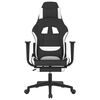 vidaXL Gaming Chair Black and white Polyester, metal, plywood, foam Medium