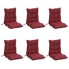vidaXL Lowback Chair Cushion Set of 6 Wine Red