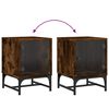 vidaXL Bedside Cabinet Smoked Oak Engineered wood, glass, steel