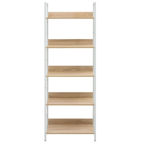 vidaXL Shelf Cabinet Oak and white Engineered wood, steel