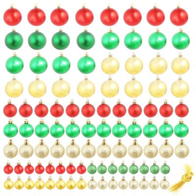 Christmas Balls 100 pcs Red/Gold/Green