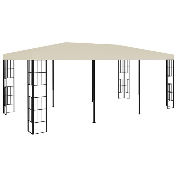vidaXL Gazebo Cream and Black Polyester, Steel Large Durable Gazebo