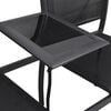 vidaXL Chair Black Powder-Coated Steel and Textilene with Glass Shelf