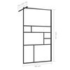 vidaXL Walk-in Shower Wall with Clear ESG Glass 35.4"x76.8" Black