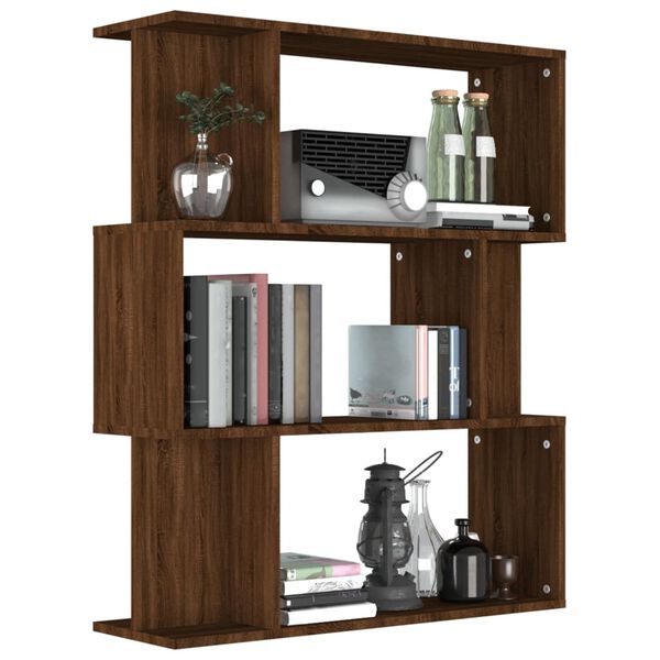 vidaXL Book Cabinet Brown oak Engineered wood Medium Book Cabinet