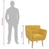 vidaXL Armchair Yellow 100% Polyester, Wood Standard Durable Armchair