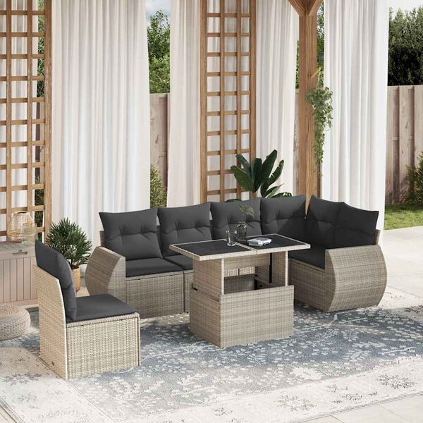 vidaXL Garden Sofa Set Light Grey, Anthracite
