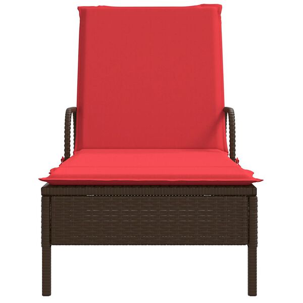 vidaXL Sun Lounger Brown PE rattan, powder-coated steel Standard