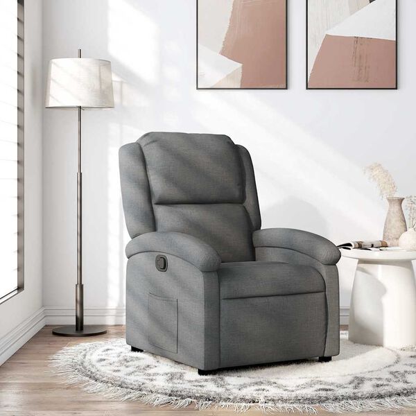 vidaXL Recliner Chair Dark grey Fabric (100% polyester), metal, plywood