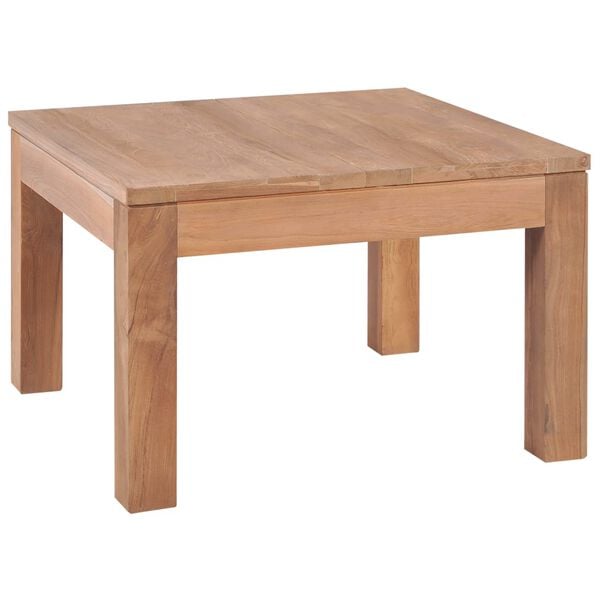 vidaXL Coffee Table Natural Teak Solid Teak Wood 23.6x23.6 in Durable