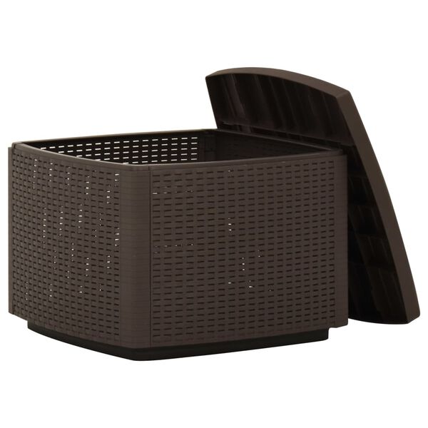 vidaXL Garden Table Mocha Plastic Medium Lightweight Garden Table