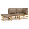 vidaXL Garden Lounge Set Taupe Bamboo Medium Modular Garden Lounge Set