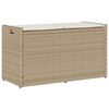 vidaXL Outdoor Storage Bench Beige Poly Rattan 39.4 in x 17.7 in x 22.4 in