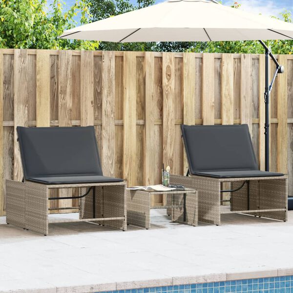 vidaXL Sun Lounger Light grey, Dark grey