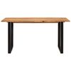 vidaXL Dining Table Acacia with Black Legs Solid Acacia Wood