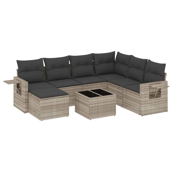 vidaXL Garden Sofa Set Light Grey