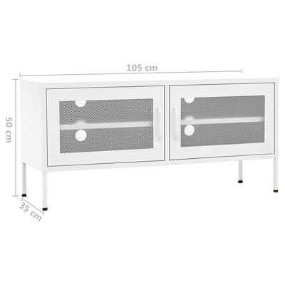 vidaXL TV Stand White 41.3"x13.8"x19.7" Steel