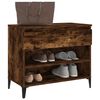 vidaXL Shoe Cabinet Smoked Oak Engineered Wood, Metal 27.6x14.2x23.6 in