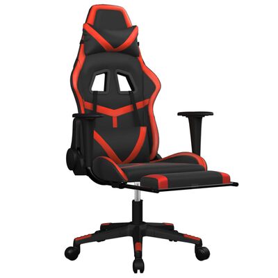Reusachtig pijn Aan vidaXL Gaming Chair with Footrest Black and Red Faux Leather | vidaXL.com