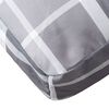 vidaXL Pallet Cushion Gray Check Pattern 100% Polyester Medium
