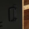 vidaXL TV Cabinet Black and Brown Solid Rough Mango Wood, Iron