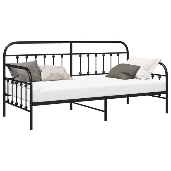 vidaXL Daybed Frame Black 35.43 x 74.80 in Powder-Coated Steel