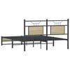 vidaXL Bed Frame Sonoma Oak Engineered wood and steel 54 x 75 in