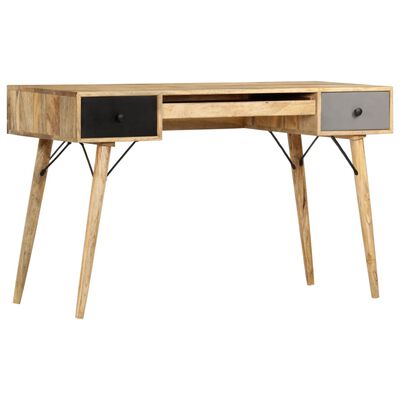 vidaXL Desk with Drawers 51.2"x19.7"x31.5" Solid Mango Wood