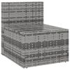 vidaXL Garden Middle Sofa Grey PE rattan, powder-coated steel Medium