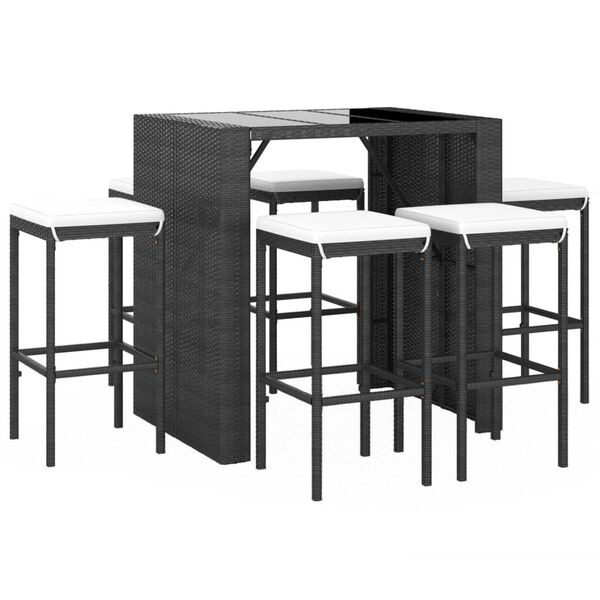 vidaXL Garden Bar Set Black, Cream White