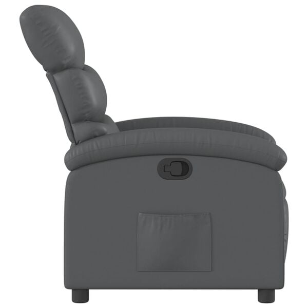vidaXL Recliner Chair Gray Faux leather, metal, plywood Single