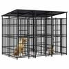 vidaXL Dog Kennel Black Powder-coated steel 59.5 sq ft Durable