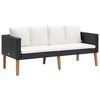 vidaXL Garden Sofa Black, Cream White