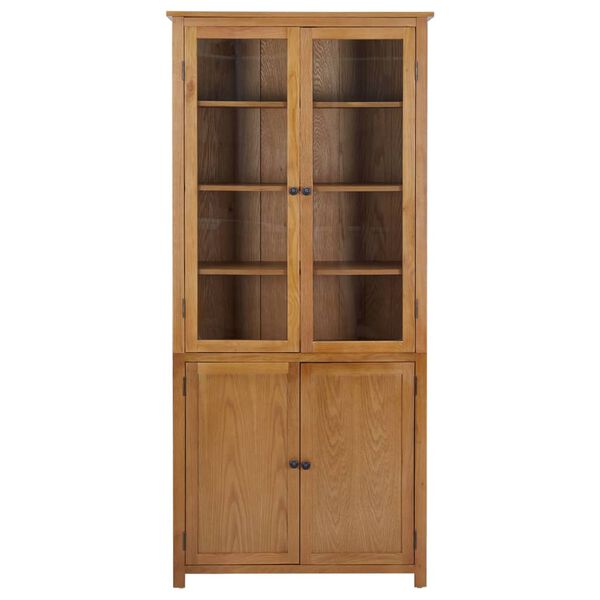 vidaXL Bookcase Natural Oak Solid Oak Wood Large Bookcase Rectangular